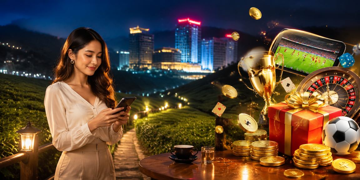 Penonton bola sepak di Genting Highlands mengikuti perlawanan melalui telefon mudah alih