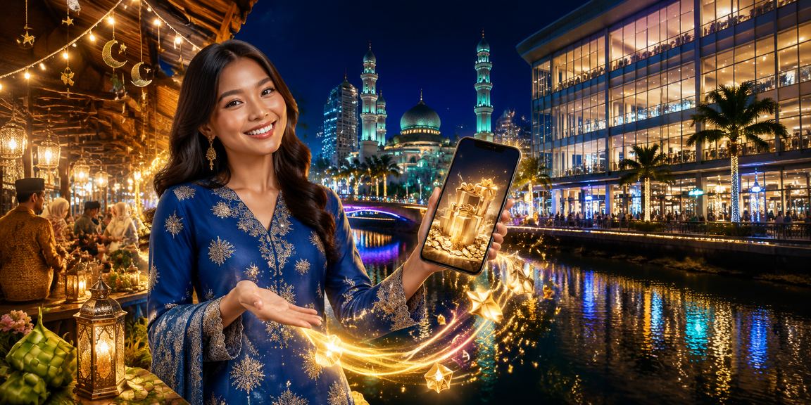 Pengguna Kota Bharu dengan pakaian tradisional membuat deposit untuk sukan maya