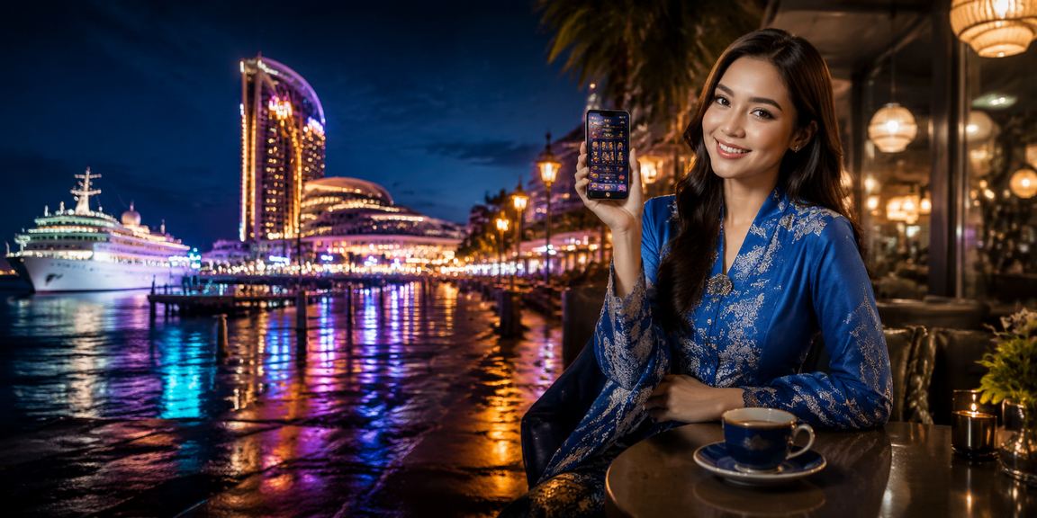Pemain Malaysia berpakaian baju kurung menikmati kasino mudah alih termasuk permainan jackpot